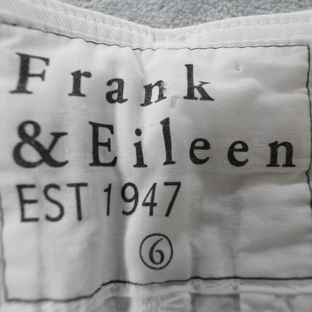 Frank & Eileen  Wicklow Capri Pants Womens 6 White Cotton Coastal Casual Stretch - Picture 4 of 11